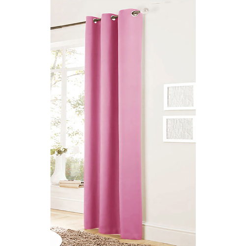 Bloomington One Panel of Easy Care Eyelet Curtains Pink 120 x 221 cm - Main Image