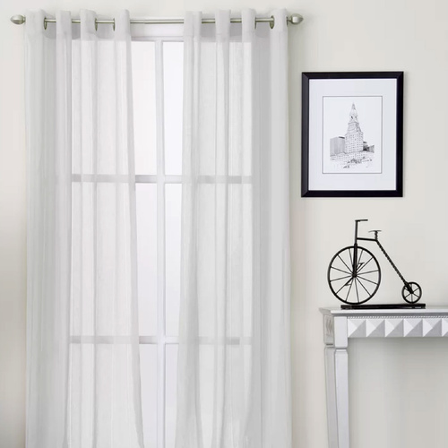 Pair of White Eyelet Sheer Curtains 140 x 225cm - Main Image