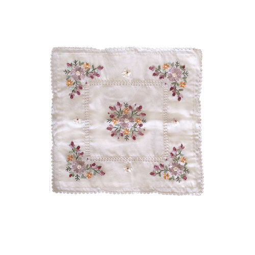 Victoriana Cream Applique Embroidered Cushion Cover 45 x 45 cm - Main Image