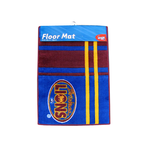 AFL Brisbane Lions Rubber Backed Floor Mat 55 x 85 cm - Main Image