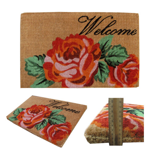 Extra Thick Flower Premium Coir Door Mat - Main Image