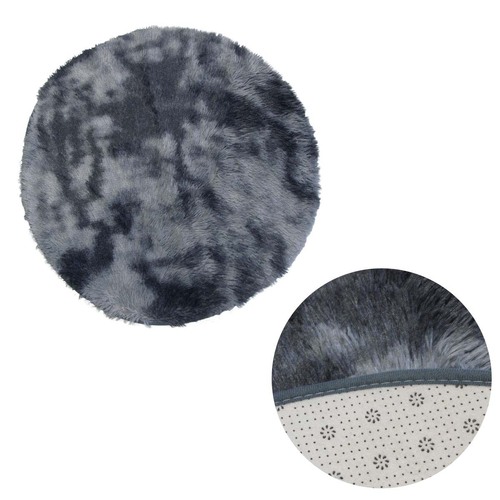 2-Toned Extra Light Weighted Shaggy Fluffy Floor Mat Grey - Main Image