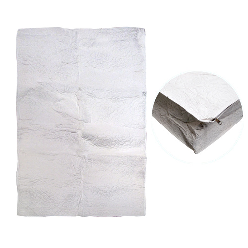 Fully Covered Vinyl Cot Mattress Protector Embossed Rose White 68 x 130 + 12 cm - Main Image