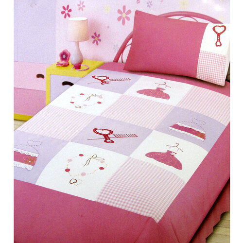 Diva Girls Accessories Embroidered Quilt Cover Set Single - Main Image