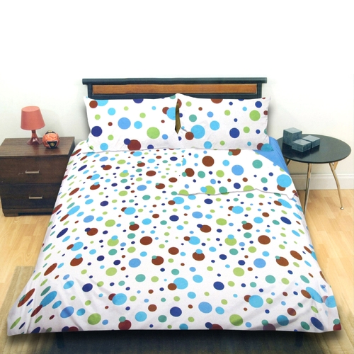 Galaxy Dots Blue Quilt Cover Set Queen - Main Image
