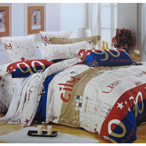 310TC Urban City Cotton Printed Quilt Cover Set Single - Main Image