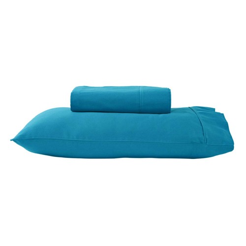 280TC 50% Polyester 50% Cotton Sheet Set Single Peacock - Main Image