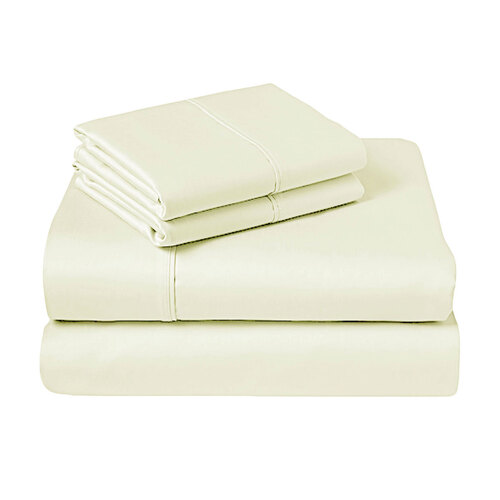 310TC Fusion Cotton Percale Sheet Set Ivory King - Main Image