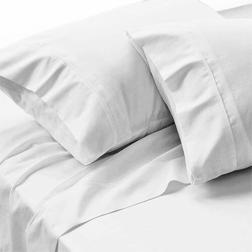 500TC Ramca White Egyptian Cotton Sheet Set Queen - Main Image