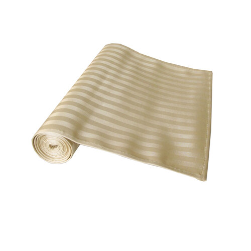 Self-striped Cream Satin Jacquard Table Runner 30 x 160cm - Main Image
