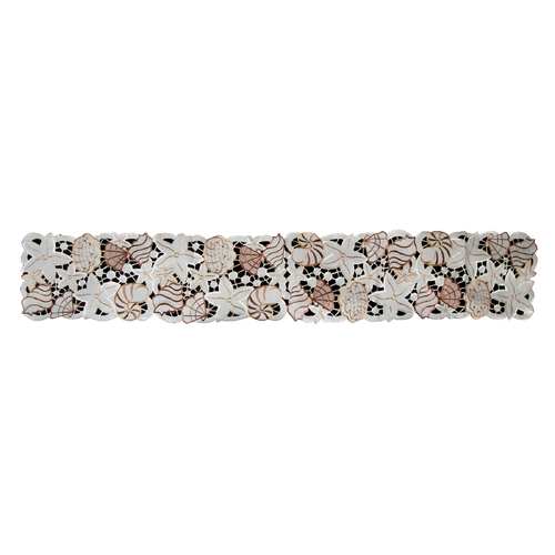 Shell Embroidered Table Runner 33 x 170cm - Main Image