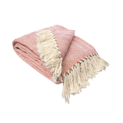 Herringbone Extra Large Throw Rug Orange - Main Image