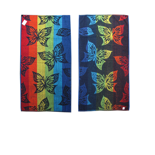 Set of 4 Imperfect Jacquard Terry Beach Towels Butterfly - Main Image