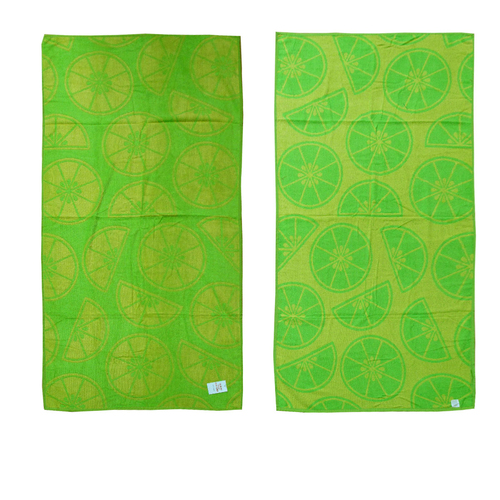 Jacquard Velour Reversible Beach Towel Lime Cirtus - Main Image