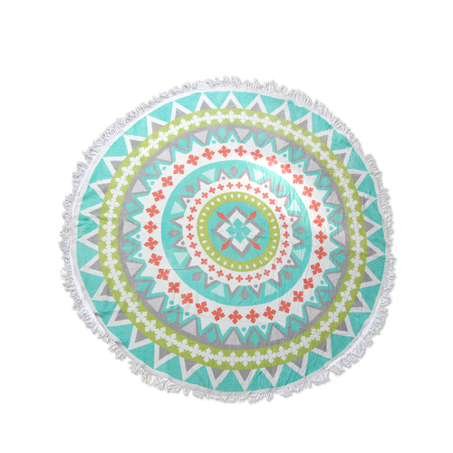 Zoey Bright Colors 100% Cotton Round Beach Towel - Main Image