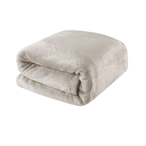 Light Weight Coral Fleece Blanket Oatmeal Queen/ King - Main Image