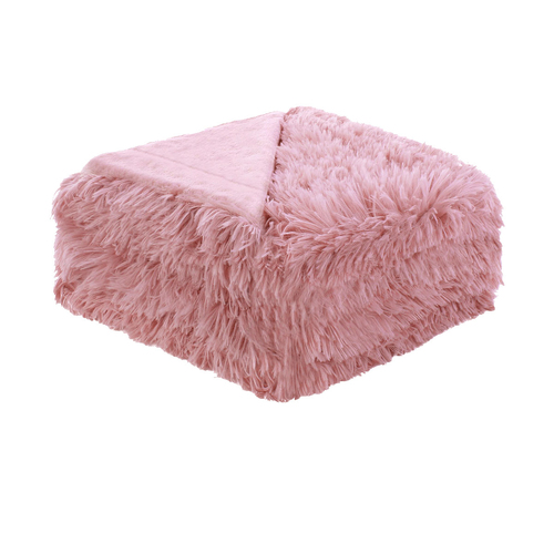 Hotel Living Soft Shaggy Long Hair Blanket King Pink - Main Image