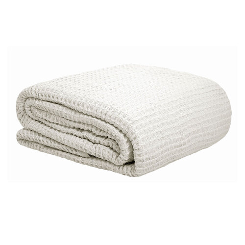 Cotton Waffle Blanket White Single - Main Image
