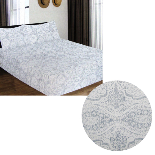ICF Store Cotton Flannel Combo Fitted Sheet Set Queen Romano - Main Image