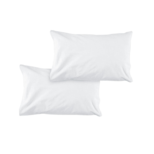 Pair of Solid Colour Microfiber Standard Pillowcases 48x73cmx15cm (Flap) White - Main Image