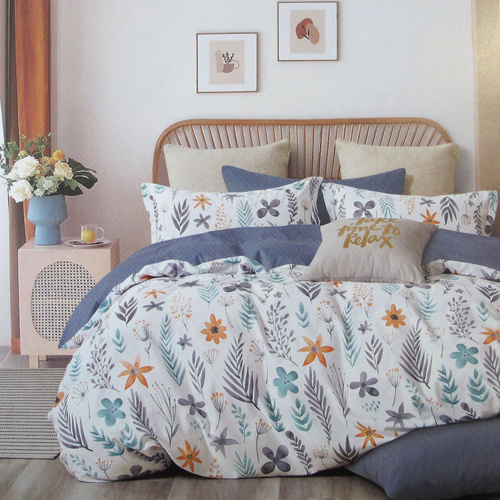 300TC Adriana Reversible Cotton Quilt Cover Set King - Main Image