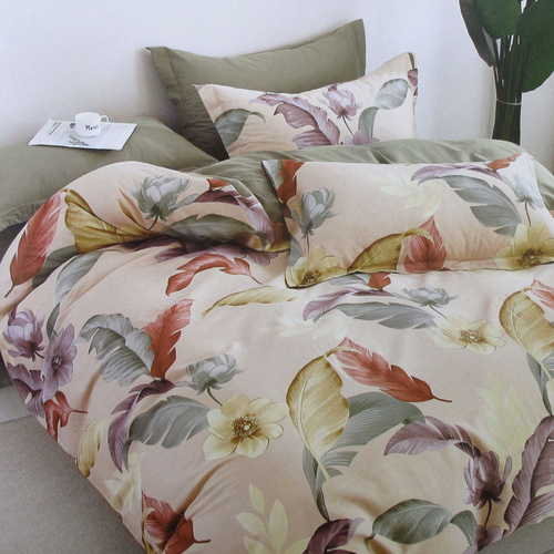 300TC Bahamas Taupe Reversible Cotton Quilt Cover Set King - Main Image