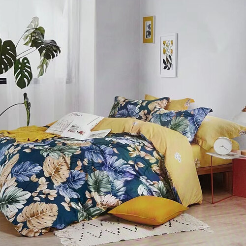 Botanical House 100% Cotton Reversible Quilt Cover Set Queen - Main Image