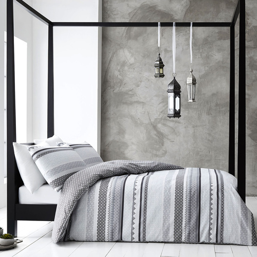 Gabrielle Grey Quilt Cover Set King - Main Image