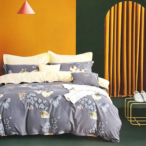 Harlo Grey 100% Cotton Reversible Quilt Cover Set Queen - Main Image