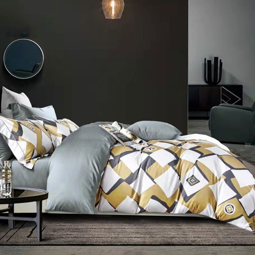 400TC Cotton Sateen Quilt Cover Set Modern Art King - Main Image