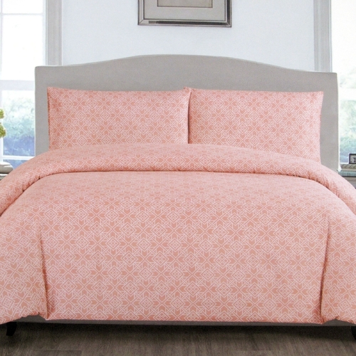 Artex Peach Nzeppel Quilt Cover Set Queen - Main Image