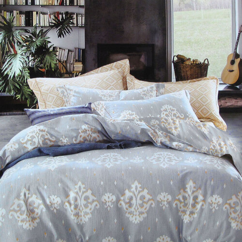 250TC Royal Damask Cotton Quilt Cover Set Queen - Main Image
