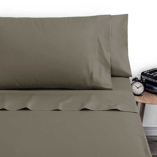 Artex 250TC Polyester Cotton Sheet Set Single Walnut - Main Image