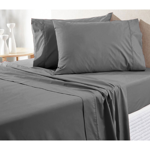 300TC Pure Cotton Sheet Set Queen Grey - Main Image