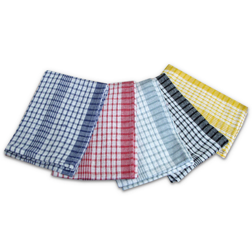 Hotel Living Checkered Set of 5 Cotton Tea Towels - Main Image