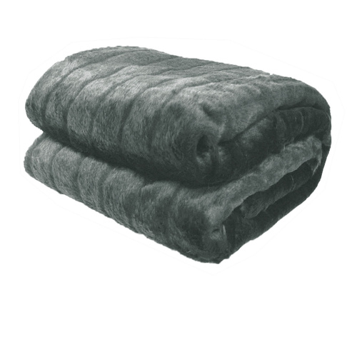 Faux Fur Animal Assorted Throw Rug Channel Grey - Main Image