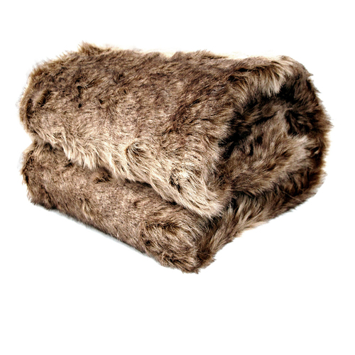 Faux Fur Animal Assorted Throw Rug Mexican Wolf - Main Image