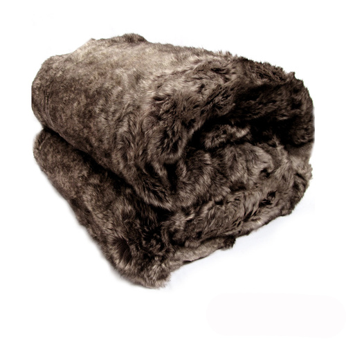 Shaye Luxury Range Faux Fur Throw Rug 127 x 152 cm Mexican Wolf - Main Image