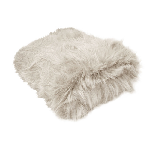 Radisson Angora Oyster Luxury Animal Long Hair Faux Fur Throw Rug 127 x 152 cm - Main Image