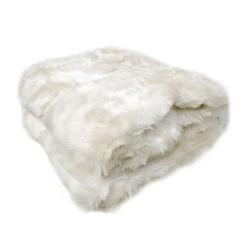 Radisson Snow Fox Luxury Animal Faux Fur Throw Rug 127 x 152 cm - Main Image
