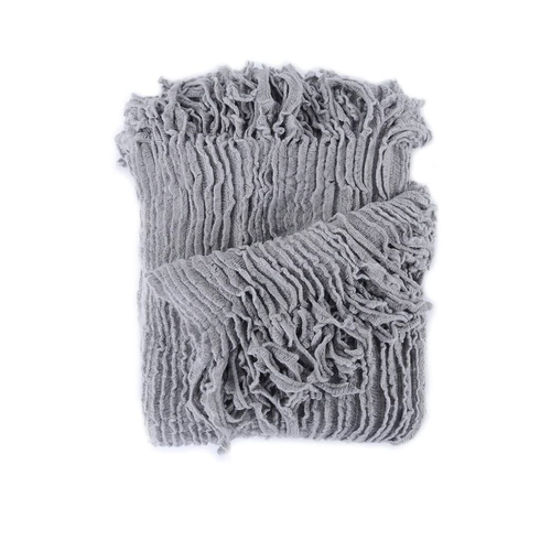 Dylan Grey Knitted Throw Rug - Main Image