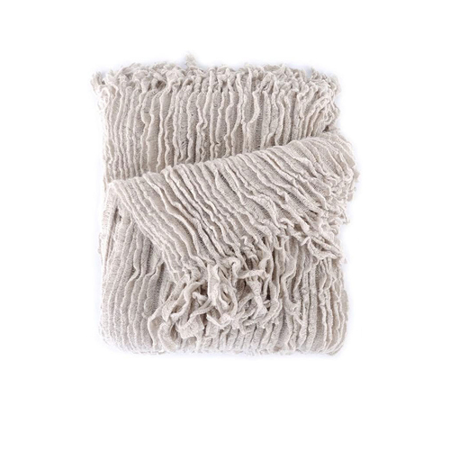 Dylan Taupe Knitted Throw Rug - Main Image