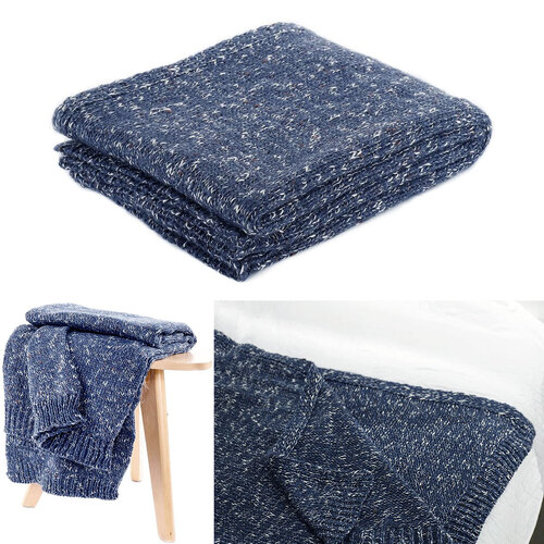 Havana Blue Woven Throw Rug 127 x 152 cm - Main Image