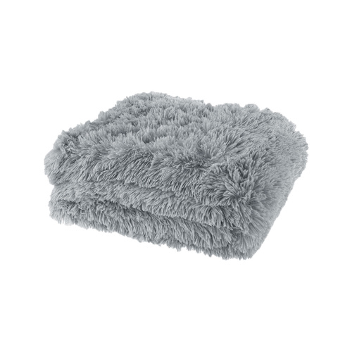 Lucia Nutural Collection Shaggy Throw Rug 127 x 152cm Grey - Main Image