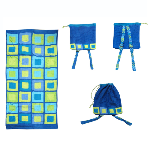 Kids Beach Towel N Bag Cubes - Main Image