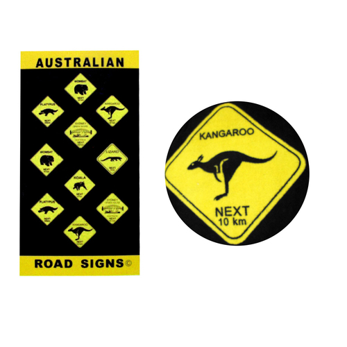 Aussie Road Signs Cotton Beach Towel 75 x 150 cm - Main Image