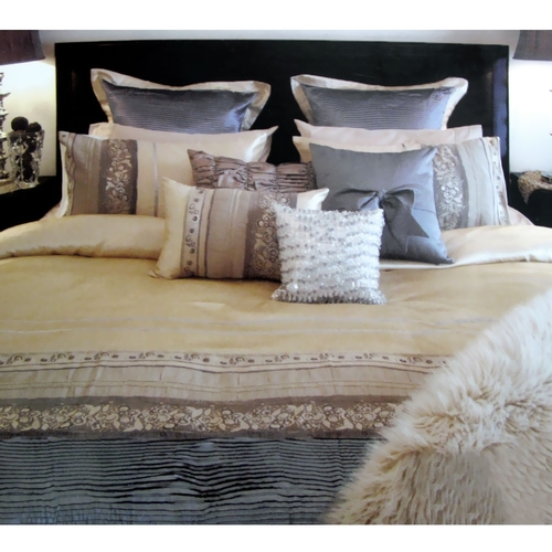 Manhattan Rominda Gold Quilt Cover Set Queen - Main Image