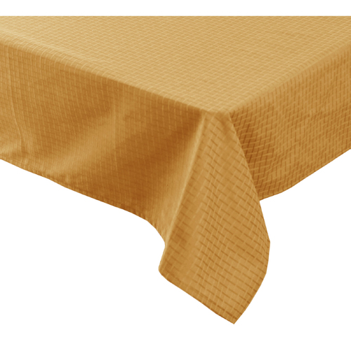Dobby Checkered Tablecloth Gold 160 x 265 cm - Main Image