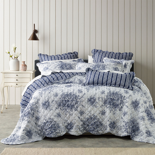 Bianca Amorette Blue Polyester Bedspread Set Single - Main Image