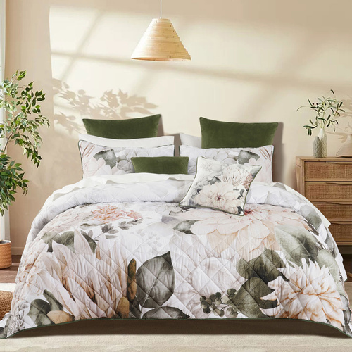 Bianca Giselle White Polyester Printed Floral Coverlet Set Super King - Main Image